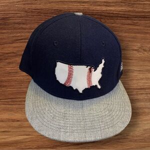 Baseballism brand USA Baseball fitted hat size 7 1/8 With USA Flag Undervisor
